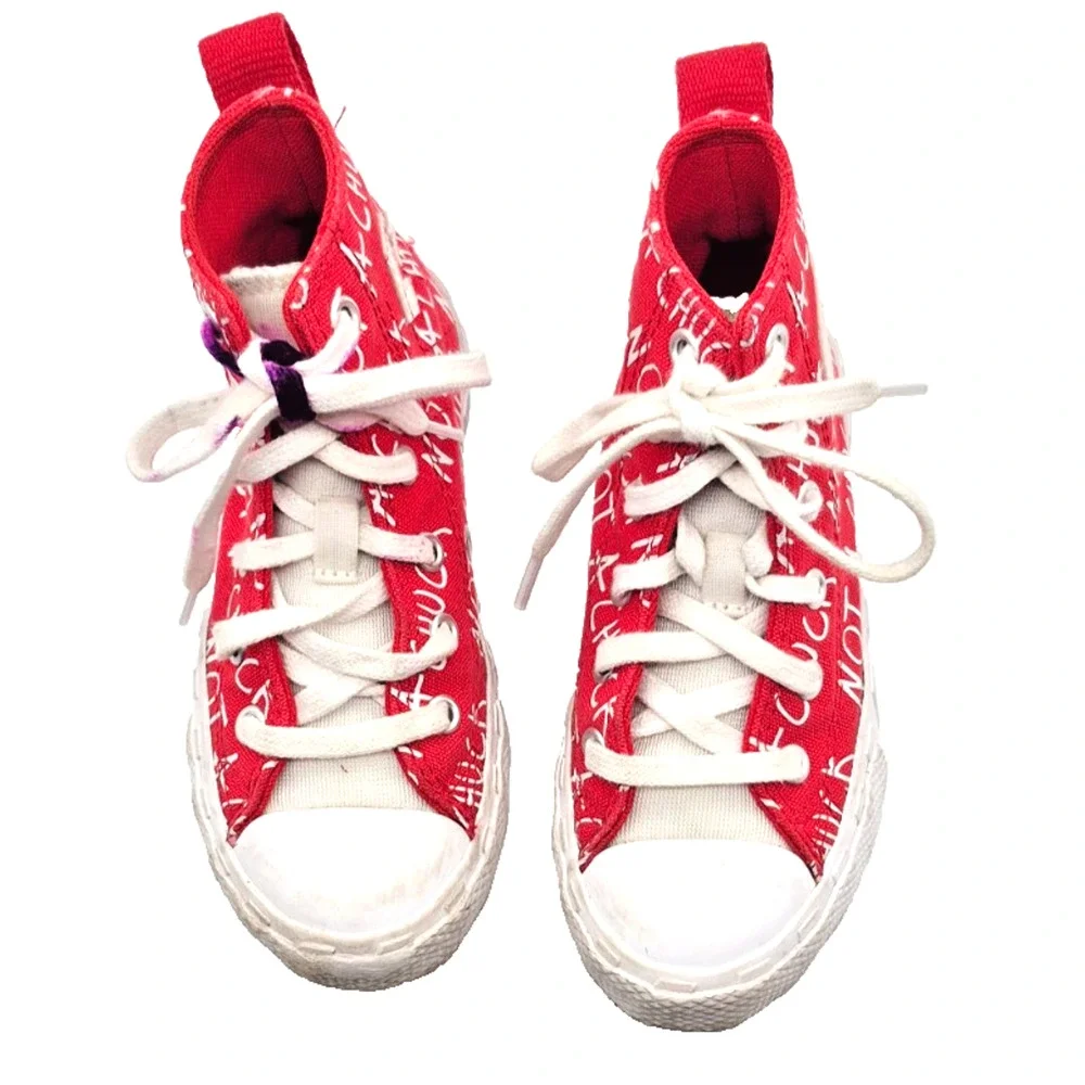 Converse UNT1TL3D High Top Not A Chuck Kids 11 Red White Shoes See Condition